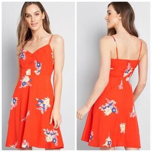 ModCloth Red Living Lightheartedly Hidden Pockets Sleeveless Sundress Size 6 NEW